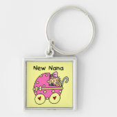 Nieuwe Nana Baby in Carriage Gifts Sleutelhanger (Voorkant)
