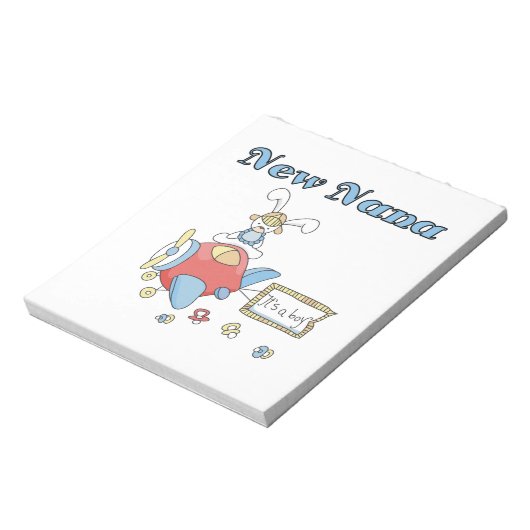 Nieuwe Nana of Boy Vliegtuig Gifts Notitieblok (Linkerzijde)