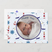 Nieuwe Nautical baby boy aankondiging (Voorkant / Achterkant)