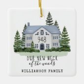 Nieuwe nek van de Bossen eerste kerstfoto Keramisch Ornament (Voorkant)