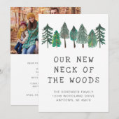 Nieuwe nek van de Bossen Familie Foto Moving Aankondiging (Voorkant / Achterkant)