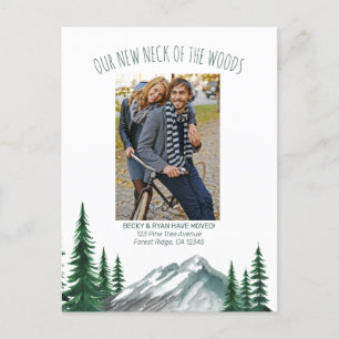 Nieuwe nek van de Bossen Mountain Forest Photo Mov Feestdagenkaart