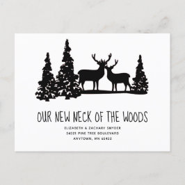 Nieuwe nek van de Bossen Rustic Deer Trees Moving Briefkaart