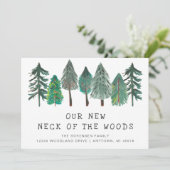 Nieuwe nek van de Bossen Rustic Moving Aankondiging (Staand voorkant)