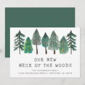 Nieuwe nek van de Bossen Rustic Moving Aankondiging (Voorkant / Achterkant)