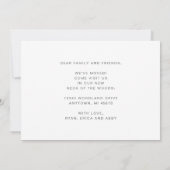 Nieuwe nek van de Bossen Rustic Moving Announcemen Aankondiging (Achterkant)