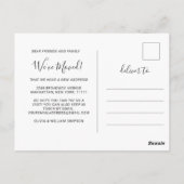 Nieuwe nek van de Bossen Verplaatsende Aankondigin Briefkaart (Achterkant)