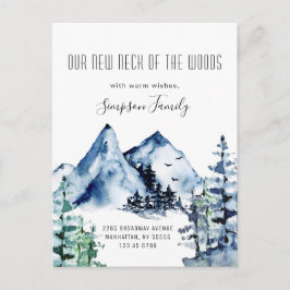 Nieuwe nek van de Bossen Verplaatsende Aankondigin Briefkaart