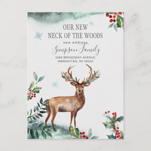 Nieuwe nek van de Bossen Verplaatsende Aankondigin Briefkaart (Voorkant)