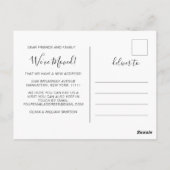 Nieuwe nek van de Bossen Verplaatsende Aankondigin Briefkaart (Achterkant)