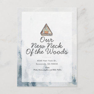 Nieuwe nek van de Bossen Verplaatsende Aankondigin Briefkaart