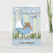 Nieuwe Nephew-teddybeer in buggy Kaart (Voorkant)