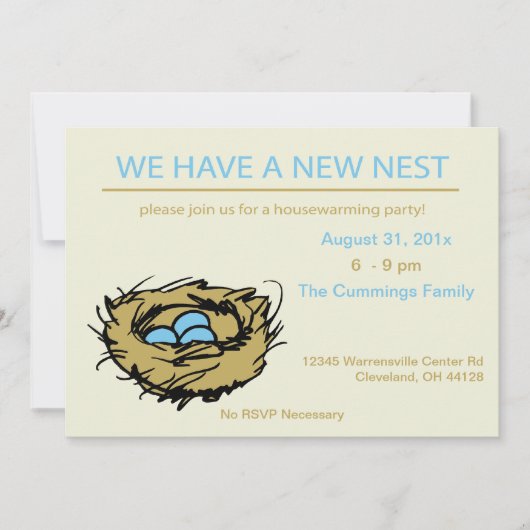 Nieuwe Nest Housewarming Invitation Kaart (Voorkant)
