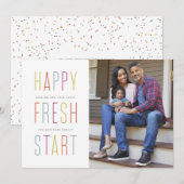 Nieuwe nieuwe start, nieuwe jaarwisseling feestdagenkaart (Voorkant / Achterkant)