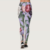 Nieuwe nieuwkomers moderne bloemetjestuin paars leggings (Achterkant)