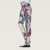 Nieuwe nieuwkomers moderne bloemetjestuin paars leggings (Links)