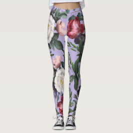Nieuwe nieuwkomers moderne bloemetjestuin paars leggings