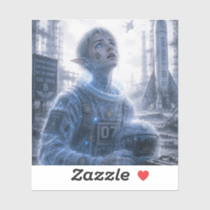 Nieuwe nieuwsgierigheid / Astronaut / Lanceerplatf Sticker