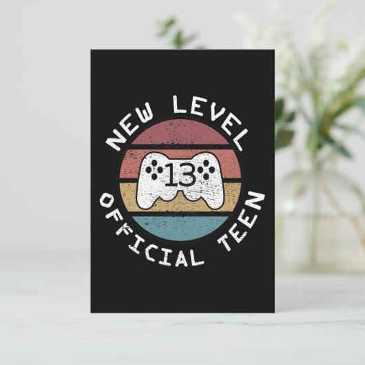 Nieuwe Niveau 13 Officiële Teen - Geeky Birthday Kaart (Staand voorkant)