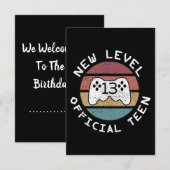 Nieuwe Niveau 13 Officiële Teen - Geeky Birthday Kaart (Voorkant / Achterkant)