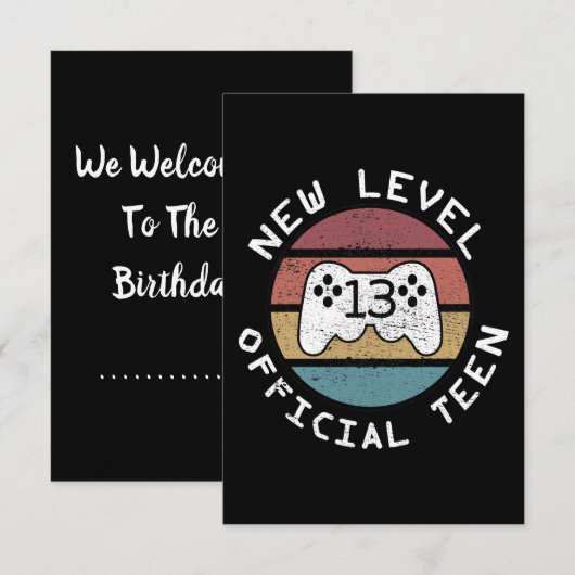 Nieuwe Niveau 13 Officiële Teen - Geeky Birthday Kaart (Voorkant / Achterkant)
