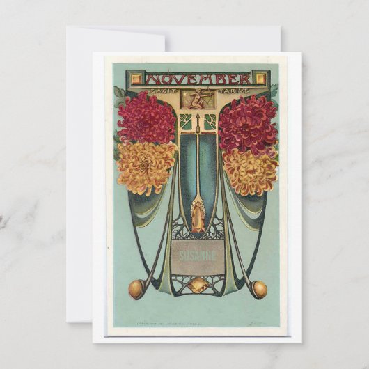 Nieuwe November Boogschutter verjaardagsuitnodigin Kaart (Voorkant)