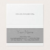 Nieuwe  objecten visitekaartje (Buitenkant ongevouwen)