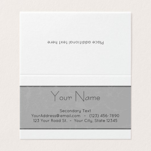 Nieuwe  objecten visitekaartje (Buitenkant ongevouwen)