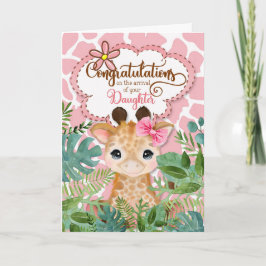 Nieuwe Oerwouden voor babymeisjes Roze Giraffe Kaart