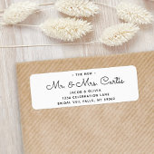 Nieuwe of toekomstige Mr & Mrs · Modern retouradre Etiket
