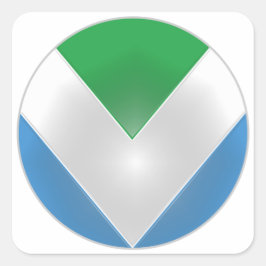 NIEUWE OFFICIËLE VEGANISTISCHE VLAG: SHIELD DEFEND VIERKANTE STICKER