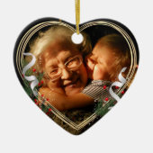 Nieuwe Oma 1e Kerst Goud Lijst Foto Keramisch Ornament (Voorkant)