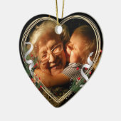Nieuwe Oma 1e Kerst Goud Lijst Foto Keramisch Ornament (Links)