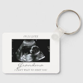 Nieuwe Oma Baby Aankondiging Ultrasound van Baby Sleutelhanger