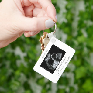 Nieuwe Oma Baby Aankondiging Ultrasound van Baby Sleutelhanger
