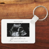 Nieuwe Oma Baby Aankondiging Ultrasound van Baby Sleutelhanger (Voorkant)