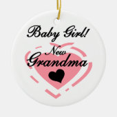 Nieuwe oma Baby Girl Pink Heart Gifts Keramisch Ornament (Voorkant)