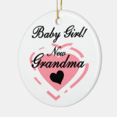 Nieuwe oma Baby Girl Pink Heart Gifts Keramisch Ornament (Links)