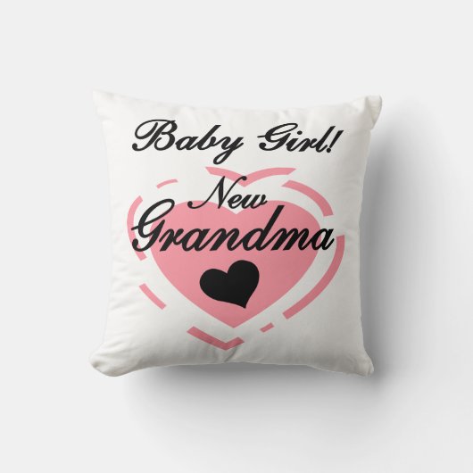 Nieuwe oma Baby Girl Pink Heart Gifts Kussen (Voorkant)