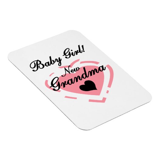 Nieuwe oma Baby Girl Pink Heart Gifts Magneet (Rechterzijde)