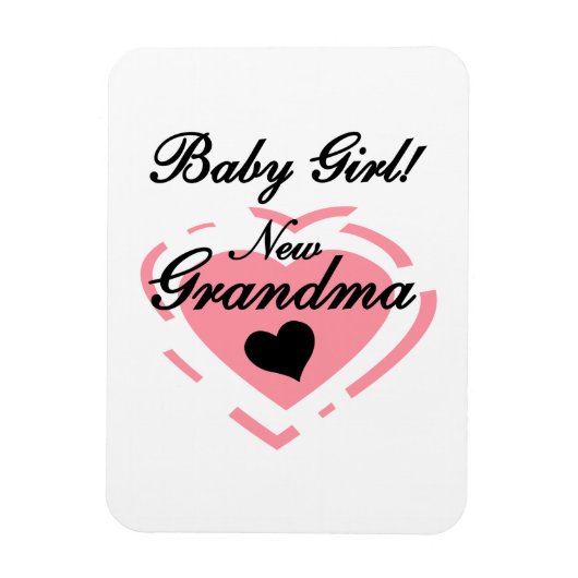 Nieuwe oma Baby Girl Pink Heart Gifts Magneet (Verticaal)