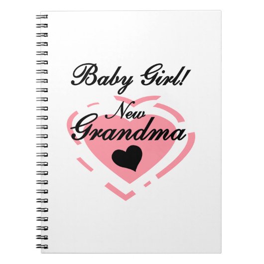Nieuwe oma Baby Girl Pink Heart Gifts Notitieboek (Voorkant)