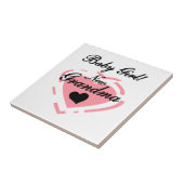 Nieuwe oma Baby Girl Pink Heart Gifts Tegeltje (Zijkant)