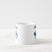 Nieuwe Oma Baby Jongen Blauw Hart Gifts Espresso Kop (Voorkant)