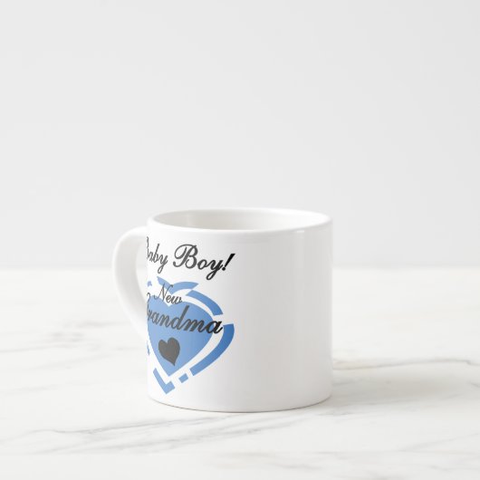 Nieuwe Oma Baby Jongen Blauw Hart Gifts Espresso Kop (Links)