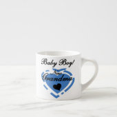 Nieuwe Oma Baby Jongen Blauw Hart Gifts Espresso Kop (Rechts)