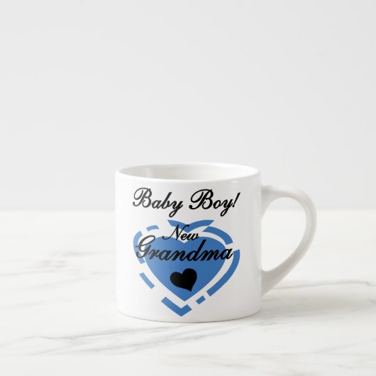 Nieuwe Oma Baby Jongen Blauw Hart Gifts Espresso Kop (Rechts)