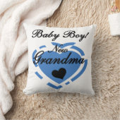 Nieuwe Oma Baby Jongen Blauw Hart Gifts Kussen (Deken)
