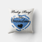 Nieuwe Oma Baby Jongen Blauw Hart Gifts Kussen (Achterkant)