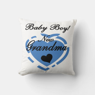 Nieuwe Oma Baby Jongen Blauw Hart Gifts Kussen